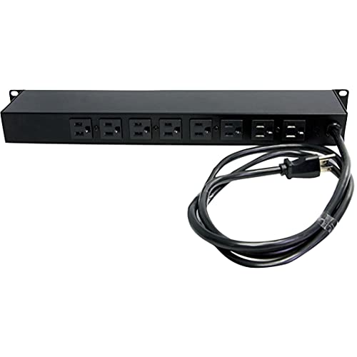 StarTech.com 8 Outlet Horizontal 1U Rack Mount PDU Power Strip for Network Server Racks - Surge Protection - 120V/15A - w/ 6ft Power Cord (RKPW081915) | Power strip for network server racks, Surge protection, Rugged steel chassis, LED ground and surge ind