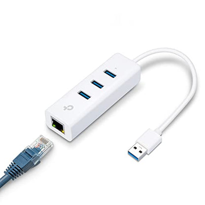TP-Link USB 3.0 to Ethernet Adapter (UE330) - Portable 3-Port USB Hub with 1 Gigabit RJ45 Ethernet Port, Laptop Network Adapter, Supports Win 7/8/8.1/10, Mac OS X (10.6-10.14), Linux OS and Chrome OS - style: USB-A with 3-Ports