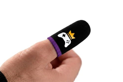 King of The Game - Improved Materials Gaming Finger Sleeves (6 Pack) for Touch Screens and Controllers. Skin-Protective, Ultra-Sensitive, Sweat-Resistant, Breathable and Stretchable. (Purple) - color: Purple