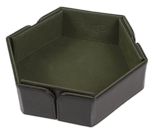 Forged Dice Co. 6.5 Inch Magnetic Folding Dice Tray - Portable Rolling Tray for DND, D&D or Dice Games - Quiets Metal Dice and Folds Flat - Green - color: Green