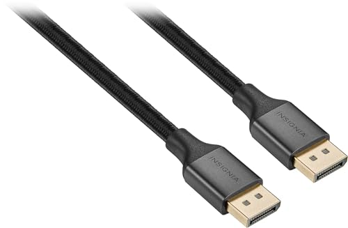 INSIGNIA Universal Video & Audio Cables and Adapters – HDMI, DisplayPort, USB-C, Mini HDMI, Mini DisplayPort & RCA Converter, 4K/8K High-Speed Options for TV (DisplayPort Cable, 6 ft) - size: 6 ft, style: DisplayPort Cable