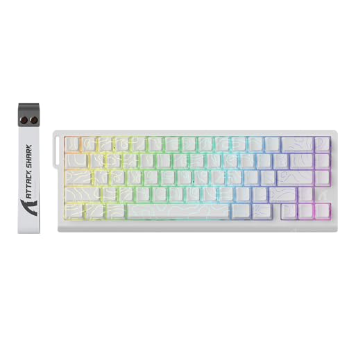 ATTACK SHARK X68HE RT Mechanical Gaming Keyboard 60% Wired TKL-WhiteContour | Adjustable Actuation,Hall Effect Magnetic Switch,8KHz Polling Rate,RGB Backlit,Top Mount,Side Printed Keycap for PC Mac Gamer - color: White Contour, size: Keyboard