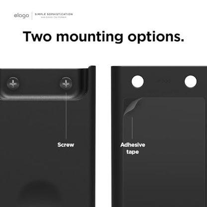elago Universal Remote Holder Mount Compatible with Apple TV Remote and All Other Remote Controls - Adhesive Tape or Screw Mounting Options, Available Wired Charging [Medium] [Black] - color: Black, size: Medium