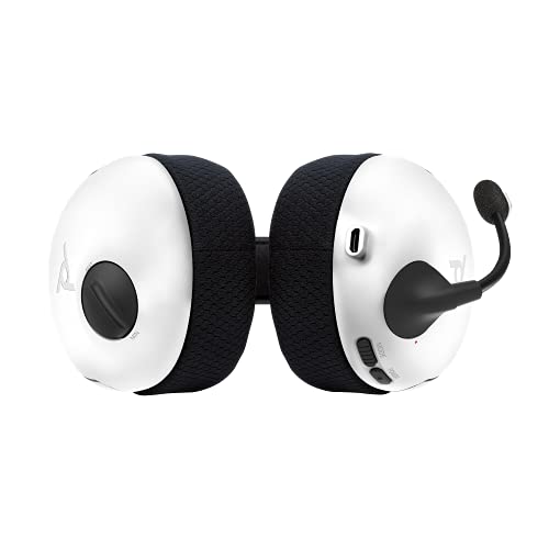 PDP LVL50 Wireless Stereo Gaming Headset, Officially Licensed by Sony PlayStation 5, PS5/PS4/PS3/PC, Lightweight Durable 40 Foot Connection, Noise-canceling Flip-to-Mute Mic, White - color: White, style: Wireless