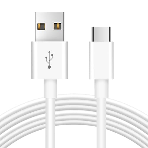 10ft/3M Long USB C Cable, Charging and Data Transfer, Durable USB A to USB C Power Charging Replacement Cord for Home Security Cameras, Phones, Switch Pro Controllers and More USB-C Devices-White - size: 10ft