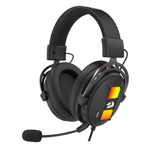Redragon H375 Wired Gaming Headset, 53mm Drivers 7.1 Surround Sound, Detachable Noise Cancelling Mic, USB Computer Headset with RGB, Lightweight Design for PC/Laptop/PS4 | 53mm Driver, Removable Noise Cancelling Microphone, Lightweight Design, Compatible