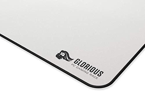 GLORIOUS Large Gaming Mouse Pad for Desk - Rubber Base Computer Mouse Mat - Durable Mouse Mat - Cloth Mousepad with Stitched Edges - White Cloth Mousepad | 16"x18" (GW-XL)