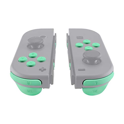 eXtremeRate DIY Full Set Buttons for Nintendo Switch & Switch OLED, Custom Replacement Buttons for JoyCon, ABXY Direction Keys SR SL L R ZR ZL + - Home Capture Trigger Buttons Springs - Mint Green - color: Mint Green