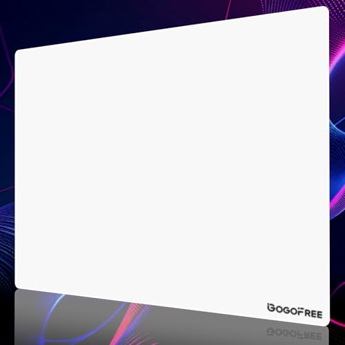 Glass Gaming Mouse Pad, Professional Esport Tempered Glass Mouse Pad Ultra-Smooth Micro-Etched Surface for Top Speed and Control,Hard Mousepad White (15.7'' x 11.8'') - color: Moonlight White, size: 15.8L x 11.8W inches