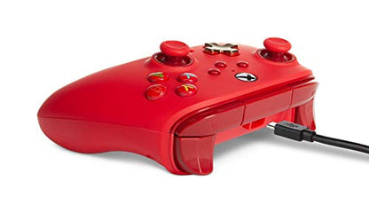 PowerA Enhanced Wired Controller for Xbox Series X|S - Red, Detachable 10ft USB Cable, Mappable Buttons and Rumble Motors, Officially Licensed for Xbox - color: Red