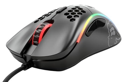 Glorious Model D Wired Gaming Mouse - 68g Superlight Honeycomb Design, RGB, Ergonomic, Pixart 3360 Sensor, Omron Switches, PTFE Feet, 6 Buttons - Matte Black - color: Matte Black, style: Model D (Ergonomic)