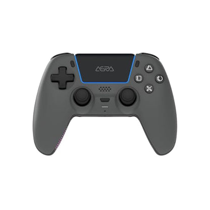 ASRVA Grey Wireless Gaming Controller Compatible with PlayStation 5, PC, Steam, Hall Effect Joystick & Triggers, 1000mAh, 6-Axis Gyro, Programmable Back Buttons - color: Grey