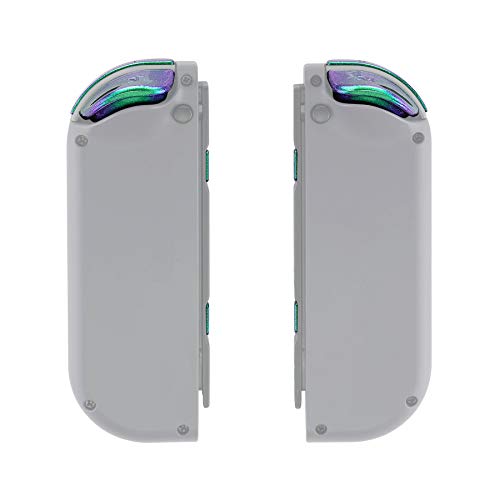 eXtremeRate Green Purple Chameleon Glossy Replacement ABXY Direction Keys SR SL L R ZR ZL Trigger Buttons and Springs, Full Set Buttons with Tools for Nintendo Switch Joycon & Switch OLED Joy con - color: Chameleon Green Purple