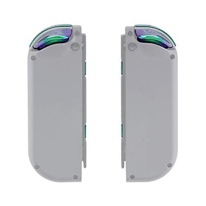 eXtremeRate Green Purple Chameleon Glossy Replacement ABXY Direction Keys SR SL L R ZR ZL Trigger Buttons and Springs, Full Set Buttons with Tools for Nintendo Switch Joycon & Switch OLED Joy con - color: Chameleon Green Purple