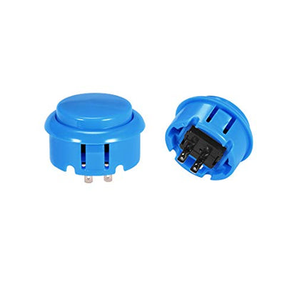 uxcell 30mm Mounting Hole Momentary Game Push Button Switch for Arcade Video Games Blue 6pcs - color: Blue