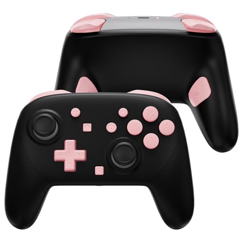 eXtremeRate DIY Replacement Full Set Buttons for Nintendo Switch 2 Pro Controller, Puffy Pink Custom ABXY Dpad + - Home Capture Power L R ZR ZL Triggers Sync GL GR Buttons for Switch 2 Pro Controller - color: Puffy Pink