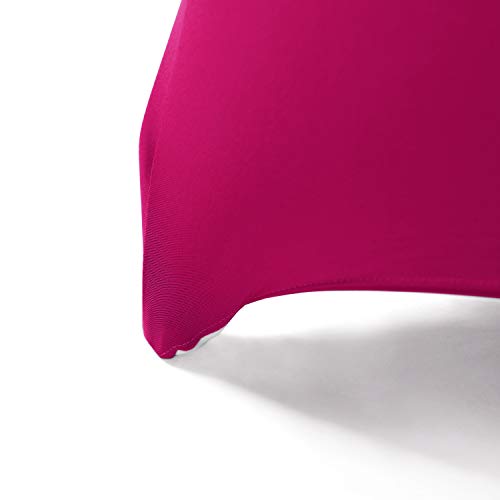 Peomeise 6FT Spandex Table Cover Rectangular Stretch Spandex Tablecloth (Fuchsia,6FT) - color: Fuchsia, size: 72" x 30" (Rectangular)