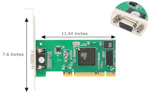 KUJOBUY 8MB Graphics Card VGA PCI 32Bit for Server Industrial Computer Multi-Display for ATI Rage XL 32 Bit PCI VGA Video Card PCI-X Interface Universal Video Card for Desktop Computers