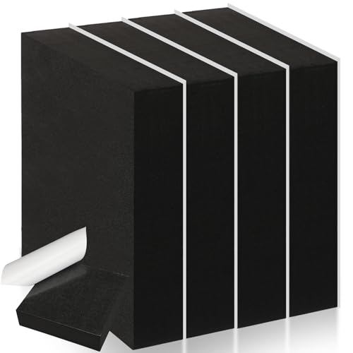 4 Pcs 1.5" Thick Foam Padding Sheet with Adhesive Backing 6 x 6 Inches Self Stick Neoprene Insulation Foam Sheet Black for Furniture Cars Speakers - color: Black, size: 1.5 Inch Thick, 6 x 6 Inches