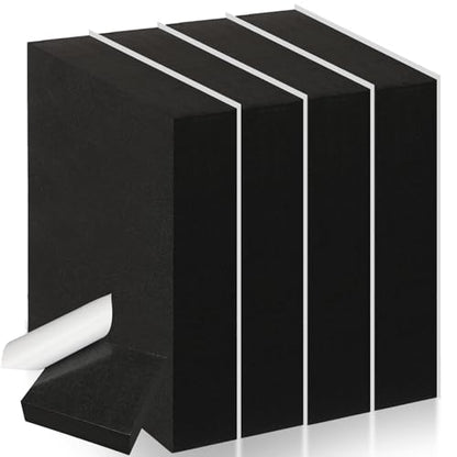 4 Pcs 1.5" Thick Foam Padding Sheet with Adhesive Backing 6 x 6 Inches Self Stick Neoprene Insulation Foam Sheet Black for Furniture Cars Speakers - color: Black, size: 1.5 Inch Thick, 6 x 6 Inches