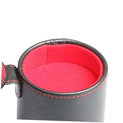 Abaodam Double Layer Silent Dice Cup for Ktv Bar Games Pu Leather and Felt Dice Storage for Parties and Entertainment
