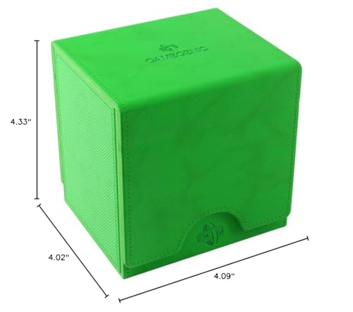 Gamegenic Sidekick Pro 100+ XL Convertible - Premium Deck Box with Secure Card Storage, UV Protected Slide Card Case, Display Top Card, Extra Token Drawer, Magnetic Closure, Green Color, Made - color: Green