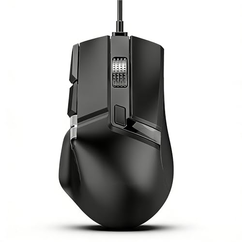 RGB Gaming Mouse, Ergonomic Wired Mouse with 7 Lighting Modes and 11 Programmable Buttons, Adjustable DPI 1200 to 12400, for PC Gaming and Competitive Play