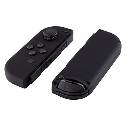 eXtremeRate DIY Replacement Shell Buttons for Nintendo Switch & Switch OLED, Black Soft Touch Custom Housing Case with Full Set Button for Joycon Handheld Controller - Console Shell NOT Included - color: Black