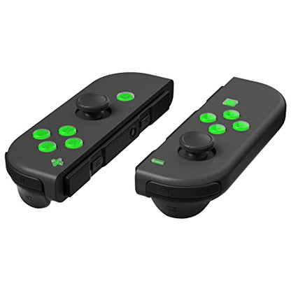 eXtremeRate Replacement Two-Tone Jelly Buttons for JoyCon, Green & Clear with Symbols Custom Controller ABXY Direction Home Capture + - Keys, DIY Action Face Buttons for Nintendo Switch & Switch OLED - color: Green & Clear