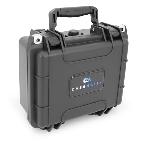 CASEMATIX 11" Waterproof Hard Case with Customizable Foam for Portable Electronics, Tools and Accessories - Hard Shell Small Plastic Case with Pre-Diced Travel Case Foam Interior - size: 11"