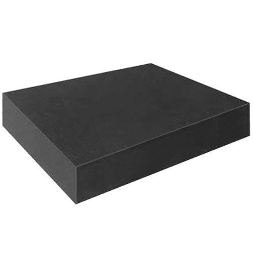 Black Polyurethane Foam Inserts for Cases, 16 x 12 x 4 Inch, Cuttable Packing Padding for Tool Box, Camera, Crafts and Storage - size: 16x12x4inch