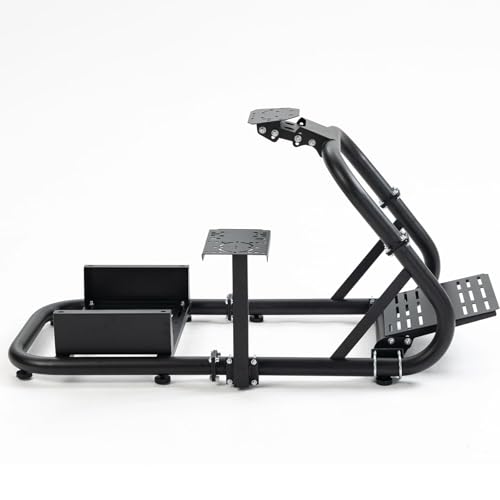 Hottoby G920 Racing Simulator Cockpit 50mm Round Tube Fit for Logitech,Fanatec,Thrustmaster T300RS TX G923 G27 G29 racing steering wheel race car seat, adjustable, Without Wheel Pedal Seat Handbrake