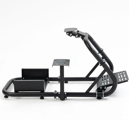 Hottoby G920 Racing Simulator Cockpit 50mm Round Tube Fit for Logitech,Fanatec,Thrustmaster T300RS TX G923 G27 G29 racing steering wheel race car seat, adjustable, Without Wheel Pedal Seat Handbrake