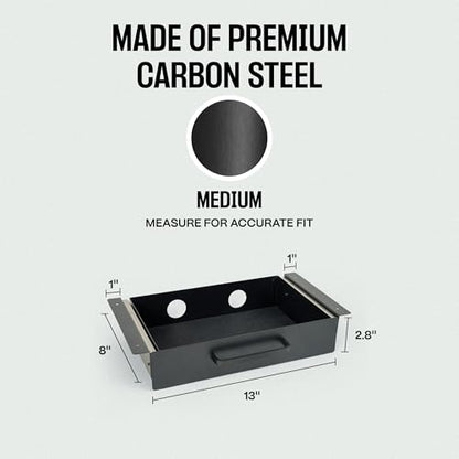 Under Desk Drawer Slide Out Attachment - Carbon Steel Undermount Table Drawer with Cable Management, Pull Out Add-On Storage for Office & Standing Desks (13" x 8" x 2.8") - size: Medium, style: Drawer