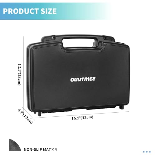 16.5" x 11.8" x 4.7" Portable Hard-Shell Case | Customizable Foam Case with Pre-cut Foam Interior, Suitable for Storing Electronics, Microphones, Cameras, and Equipment, etc - size: 16"