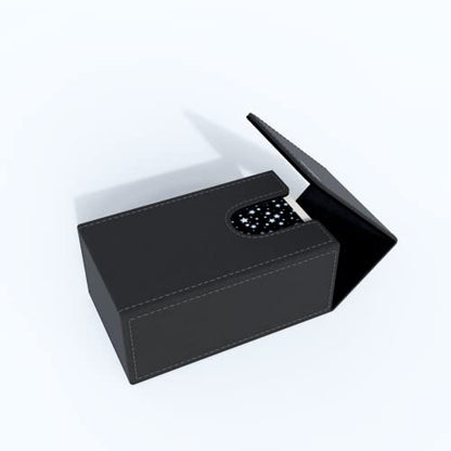 Tarot Card Holder with Black Interior; Fold Top Tarot Card Box Case with Magnetic Lid Closure; Fits Rider Waite Tarot Card Deck; Holder Measures Standard Size 5.39 x 3.38 x 2 In (Black) - color: Black