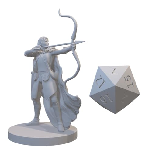 Ranger Miniatures for DND Pathfinder RPG Unpainted Resin 28mm-32mm 3D Printed (Human Female Ranger 3) - style: Human Female Ranger 3