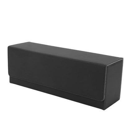 Ymiko Large Capacity Card Storage Box with Magnetic Closure PU Leather Deck Box for 400+ Trading Cards Compact - color: Black