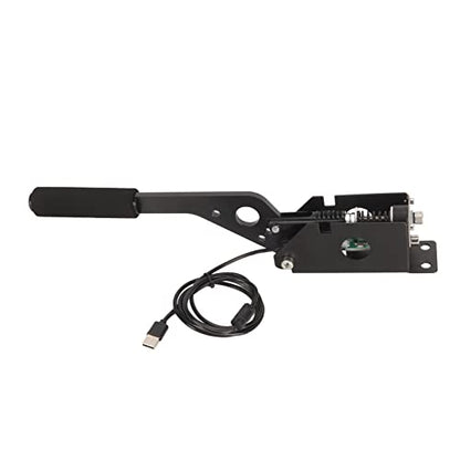 USB Handbrake, Linear E Handbrake, Hall Sensor, 64 Bit Handbrake for PC Racing Games, for G27 G29 G920 T500 T300 ETS2 ATS Brake Analog Hand Brake with Handle Grip Clamp, Compatible