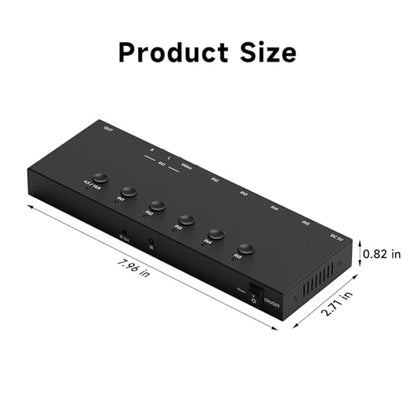5 in to 1 Out RCA/HDMI Switcher，4 Way HDMI 2.0 + 1 RCA to HDMI Converter，4:3/16:9 Switcher Support 4K and 3D for PS1/2/3/4/5, SNES, Switch, DVD, Roku, Fire Stick，etc. - color: 5in to 1 Out RCA/HDMI Converter
