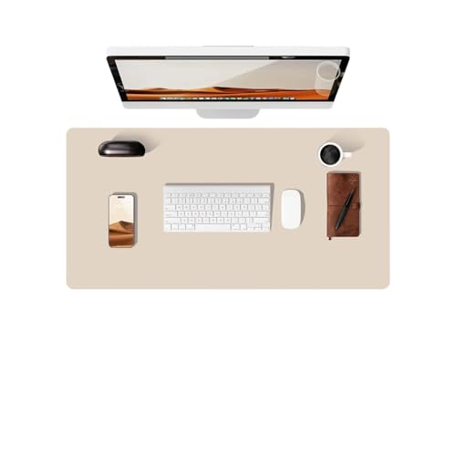 Desk Pad, Leather Non-Slip Laptop Computer Desk Keyboard Mat, Table Protector Blotter Mat, Large Mouse Pad (24" x 12")-Creamy White - color: Creamy White