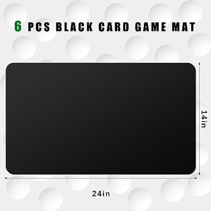 Ecally 4 Pcs Card Game Mats 24 x 14 Inch Playmat Table Smooth Playing Card Mat for TCG, Gameplay (Black) - color: Black