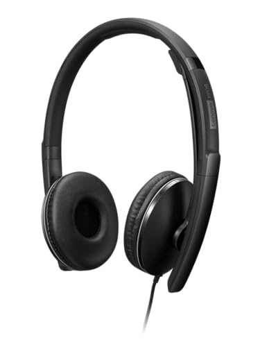 Lenovo Wired ANC Headset Gen 2 (Teams) with Active Noise Cancellation, EPOS BrainAdapt & ActiveGard Tech, Lightweight, USB-C, Plug-and-Play, Zoom Certified, Customizable, Hearing Protection - style: Wired ANC Gen 2 (Teams)