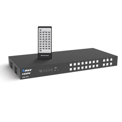 OREI 16x16 HDMI Matrix Switch - 4K Audio Extract, EDID, RS-232, WebGUI, IR | HDMI Switch 16 Input, HDMI Matrix 4K 16x16 – 18Gbps, HDR10+, Dolby Vision, Dolby Atmos, DTS:X, 1U Rack Mount - size: 16x16 Matrix