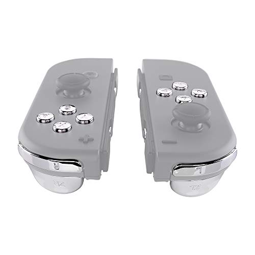 eXtremeRate DIY Full Set Buttons for Nintendo Switch & Switch OLED, Chrome Silver Glossy Replacement Buttons for JoyCon, ABXY Direction Keys SR SL L R ZR ZL + - Home Capture Trigger Buttons Springs - color: Chrome Silver