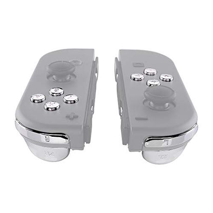 eXtremeRate DIY Full Set Buttons for Nintendo Switch & Switch OLED, Chrome Silver Glossy Replacement Buttons for JoyCon, ABXY Direction Keys SR SL L R ZR ZL + - Home Capture Trigger Buttons Springs - color: Chrome Silver
