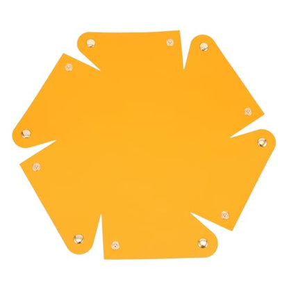 Large Yellow PU Dice Tray with Foldable Desktop Storage Holder for Tabletop Games and Item Organizer Practical Collapsible Dice Case for Party and Home Use