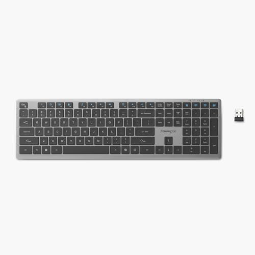 Kensington KB535 Wireless Keyboard, Bluetooth & 2.4GHz Connection, Full-Size Layout, Quiet Scissor-Switch Keys, Programmable, Copilot Hotkey, Compatible with Windows, Black (K75408NA) - size: Full size, style: Wireless