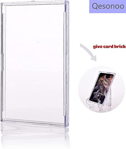Cards Sleeves Top Loaders 10 Hard Acrylic Card Protector Clear Card Brick + 1 Display Stand Fit for Trading Cards,Standard Sports Cards,Baseball Card Holder Cases Collectibles White - color: 10 + 1