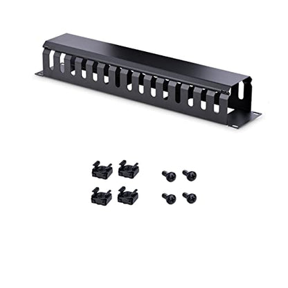 StarTech Horizontal 2U Rack Finger Duct with Cover, 19in Steel Wire Duct | Routes & bundles cables, Slotted raceway, Removable top cover, Pass-through holes, Server room, 2-year warranty - style: 2U | Horizontal